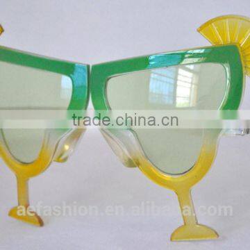 cup frame with fans party glasses,double drinking eyewear