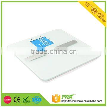 180kg household digital smart bathroom body fat scale in white glass with big and large LCD display, health body fat analysis