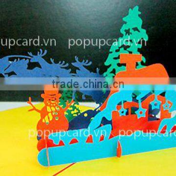 New Christmas Scene Greeting pop up card