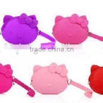 Portable cartoon silicone coin bag with zipper
