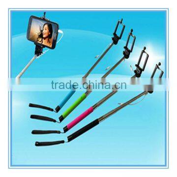 2015 NEW selfie stick remote shutter Handheld Telescoping Monopod Built-in Shutter With Mount Clip Phone Holders