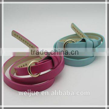 Lady's fashion skinny belt with eyelet