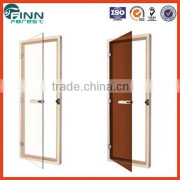 sauna accessories for sauna room use with aluminium and tempered colourless and dark brown steam sauna glass doors