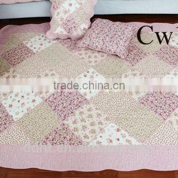 Pink Lacework Floral Tartan Patchwork Floor Mats / Patchwork Carpets