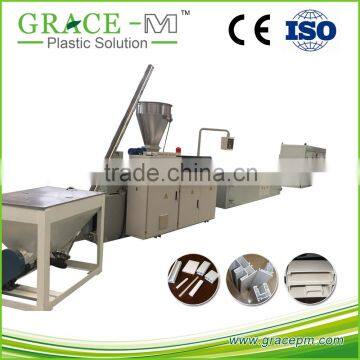 High efficiency conical twin screw plastic extruder