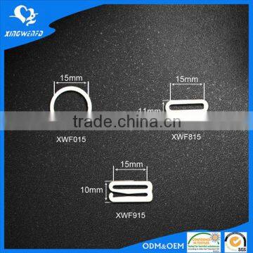 Swimwear Strap Accessories White Nylon Coated Rings and Sliders