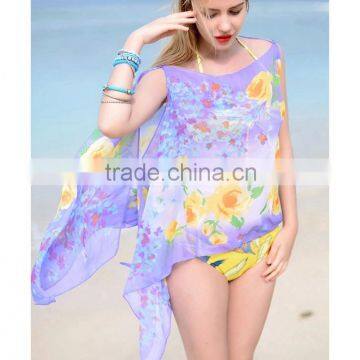 fashion Flower Versatile Beach Sarong Womens Swimsute Cover-up Dress and Shawl                        
                                                Quality Choice