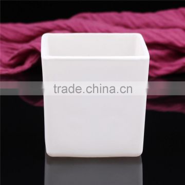 Stock 8*8 white square glass candle jar