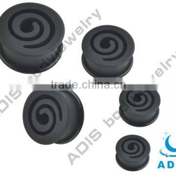 Fashion Design Black Wholesale Piercing Ear Plug Silicone Tunnel photo-3