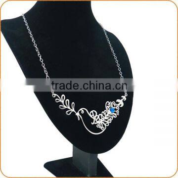 Fashion stainless steel necklace with nice leaf shape pendant wholesale