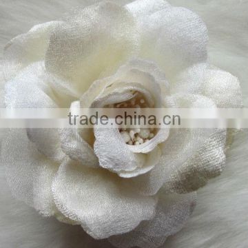 Bridal Ivory Flower Brooch Hair Clip Hair Pin Faric Flower Artificial flowers