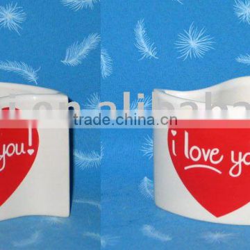 Ceramic Heart Shape Mug, heart shape couple coffee mug