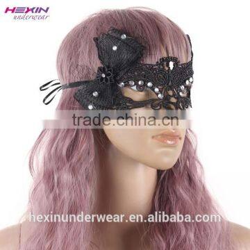 Square Purple Flower Black Lace Cheap Face Party Mask Malaysia photo-4