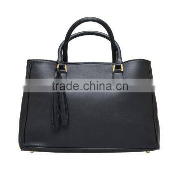 black pvc handbag for women tote bag with detachable strap