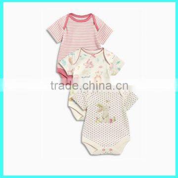 3pcs short sleeve bodysuits toddler girls colorful bodysuit