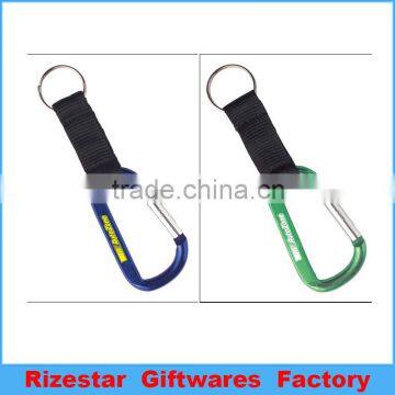 colorful aluminum carabiner keychain with cutomized printing