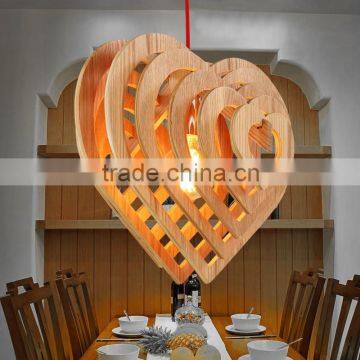 Nordic Creative Brief Wooden Pendant Lamps Heart Shape Living Room Bedroom Lighting Fixtures Holiday Living Christmas Lights photo-5