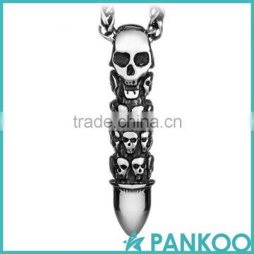 Wholesale Retro Skull Warhead Titanium Steel Pendant photo-2