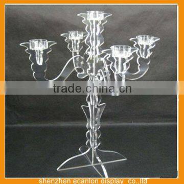 Acrylic tall floor standing 5 arm candelabra for wedding