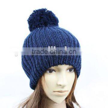 Blue knit hat factory