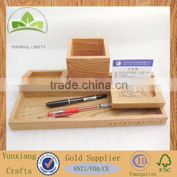 Fashion Wooden Office Desktop Pen Box Stationery Holder Case New Design