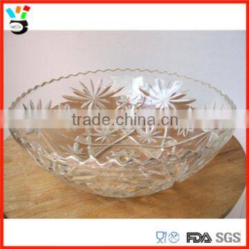 10" wholesale clear glass fruit bowls plate/ glass salad bowls