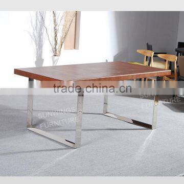Rectangle Solid Wood Dining Table With Steel Dining Table Leg photo-5