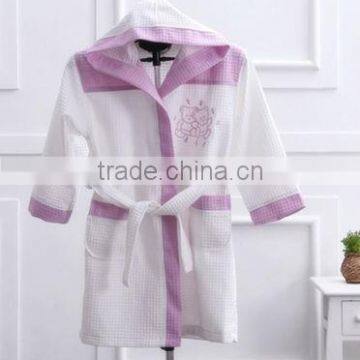 Cute Bathrobe Children Robe Waffle Bathrobe 100% Cotton