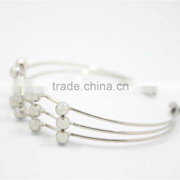 Silver Bracelet Designs Adjustable Cuff Jewelry Three Layered Silver Ball Handmade Bracelet For Women For 2016New Intrend Style photo-3