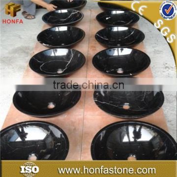 Natural stone lowest price china black marble bathroom sink