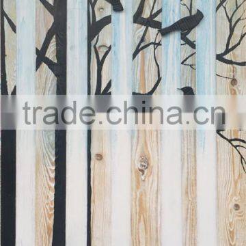 Trees and bird 1 Woodland Modren High Quality Landscape Handmade Art Wall Paintings on board Oil Painting