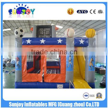 OEM Indoor Sports Theme Inflatable Castle Slide / Cheap Inflatabele Combo For Kids