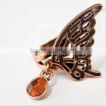 Fashion golden butterfly rings,New design cluster rings,Alloy rings 2013 new