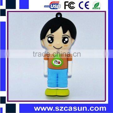 custom soft pvc cartoon character usb flash drive