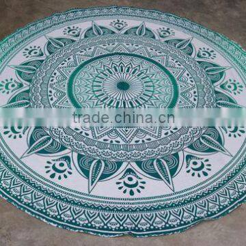 custom printed mandala round beach towel