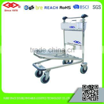 High quality extra heavy duty stainless steel airport trolley with self-adjusting automatic brake