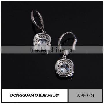 Square Diamond Earring /hot Selling Earring /925 Silver Earring photo-3