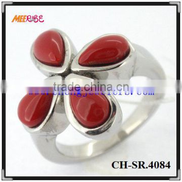 Beauty flower shape stainless steel rings jewelry for party