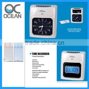 electronic time recorder with digital muslim prayer time wall clock and time recording