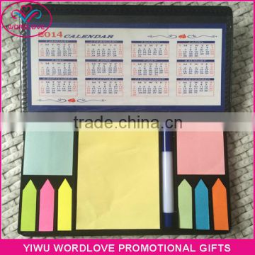 hotasle new model calendar sticky memo set with pen and box holder