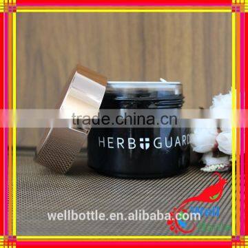 Fashion Design Cosmetic Black Glass Bottle and Face Cream Glass Jar for Cosmetic Packaging