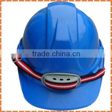 BLUE industrial safety helmet with chin strap