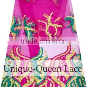 2016 High Quality African French Tulle Lace Fabric Embroidered Wholesale/ African Tulle Lace Fabric/tulle Lace photo-5