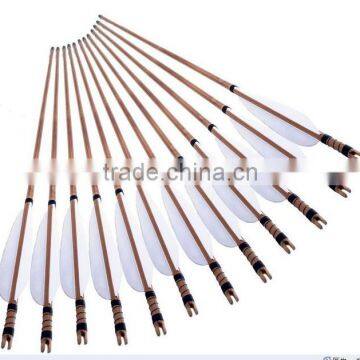 Archery Hunting Wood Arrows With 5 Inch White Turkey Feather Archery Arrows With Target Tip photo-2