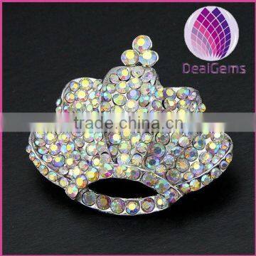 2015 fashion alloy vintage colorful rhinestone crown beautiful brooch