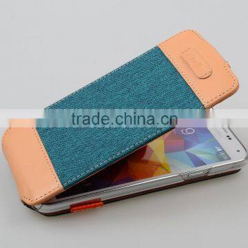 High Quality Fabric Leather Case Cru Series Nubook Type for Samsung Galaxy S5