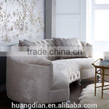 Velvet Fabric Living Room Furniture Handcrafted Tufted Sofa Chesterfield Sofa photo-2