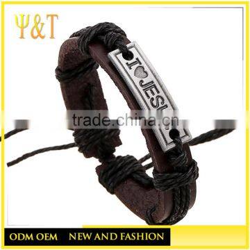 Fashion Stainless Steel Religous Jewelry Silver Jesus Cross Charm Bracelet photo-3