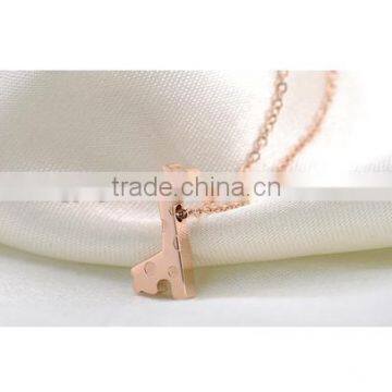 Fashion Stainless Steel Deer Charm Necklace Silver Deer Necklace Deer Head Necklace photo-4