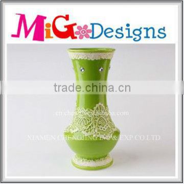 fashion Wholesale ceramic green plant pot decoration